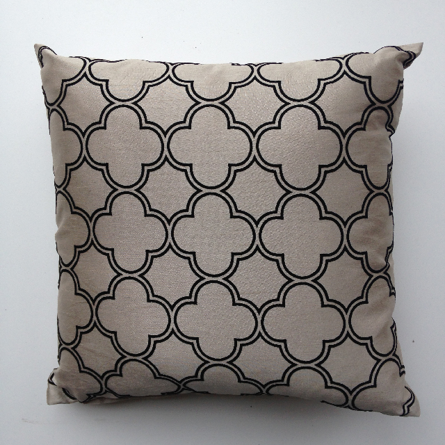 CUSHION, Black Silver Contemp - Geometric Trellis